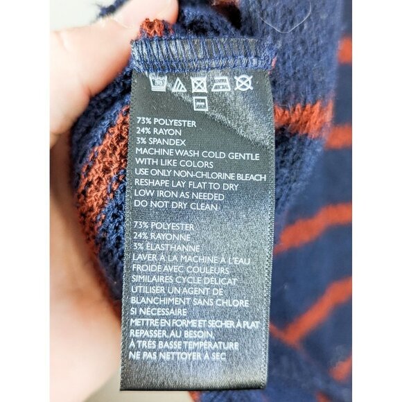 Urban Outfitters BDG Striped Mock Neck Sweater Large Blue Orange - Picture 6 of 8